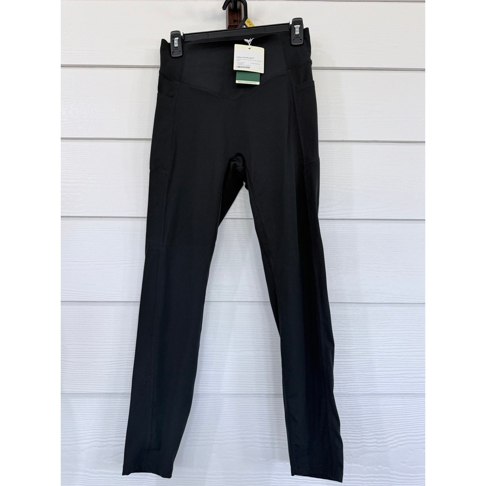 A- 83- Halara UltraSculpt Black High Waisted Scrunch Butt Leggings Pockets Size
